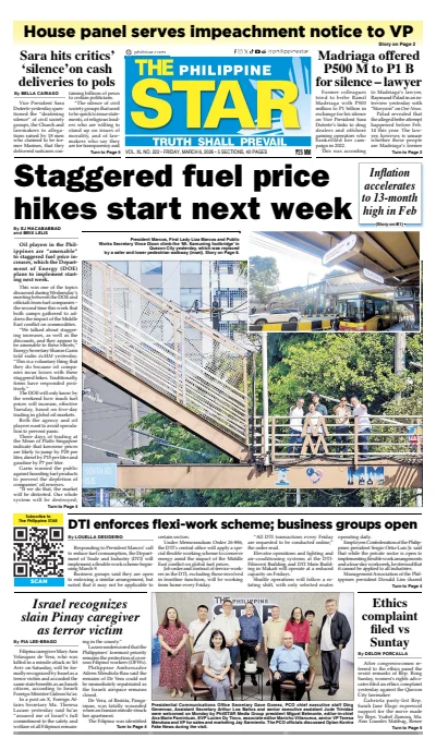 Front page of  newspaper from 