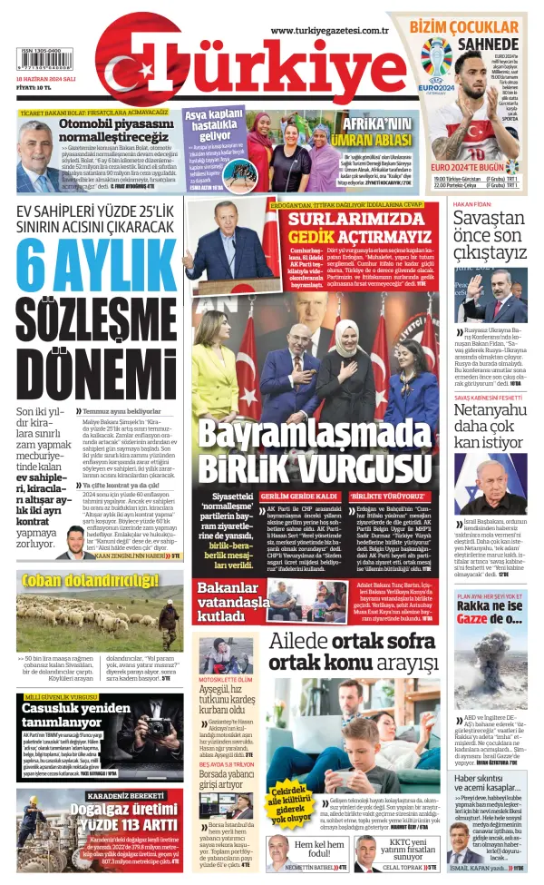Read full digital edition of Turkiye newspaper from Turkey