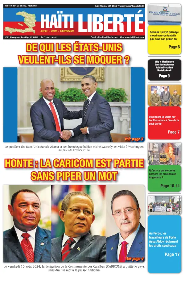 Read full digital edition of Haiti Liberte newspaper from Haiti