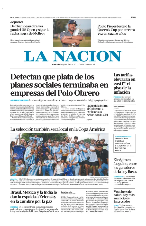 Read full digital edition of La Nacion (Combined) newspaper from Argentina