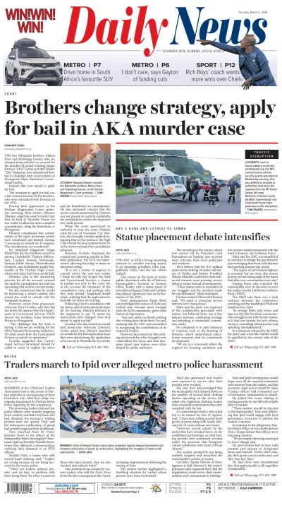 Front page of  newspaper from 