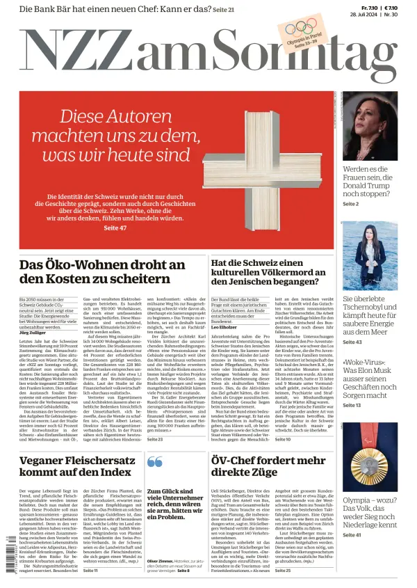 Read full digital edition of Neue Zurcher Zeitung am Sonntag newspaper from Switzerland