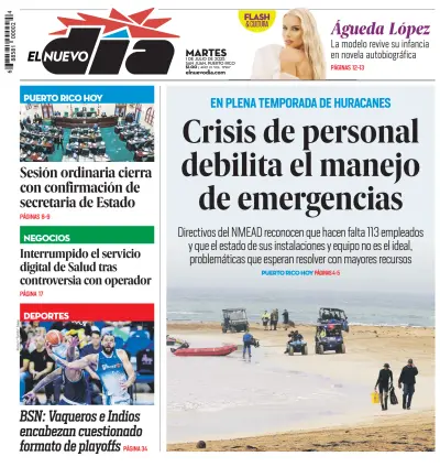 Front page of newspaper from 