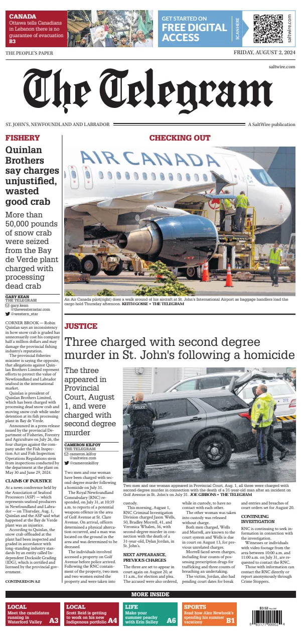 Read full digital edition of The Telegram (St. John's) newspaper from Canada