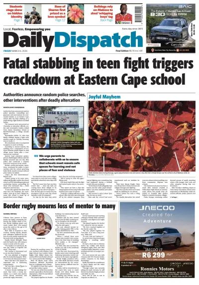 Front page of  newspaper from 