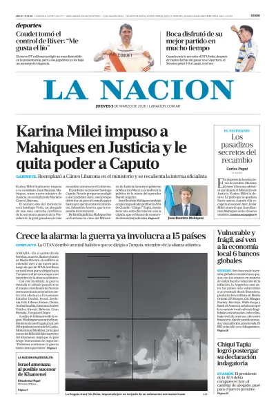 Front page of  newspaper from 