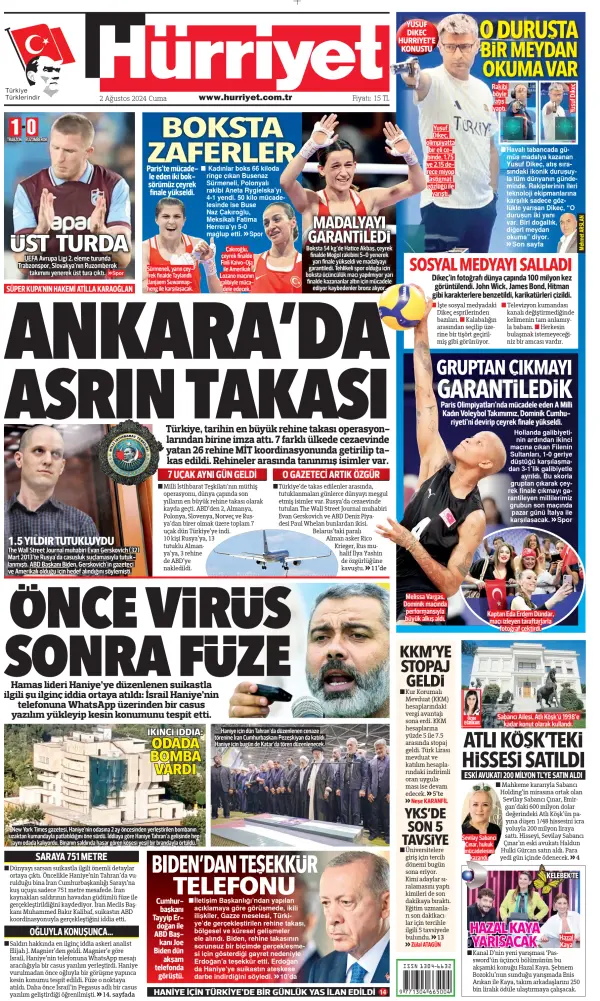 Read full digital edition of Hurriyet Print Edition newspaper from Turkey