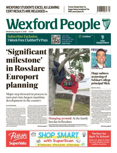 Front page of newspaper from 
