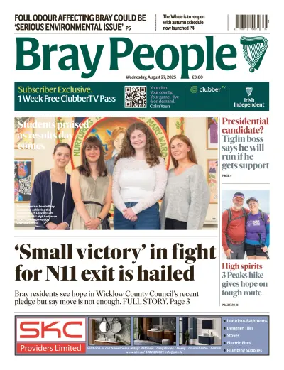 Front page of newspaper from 