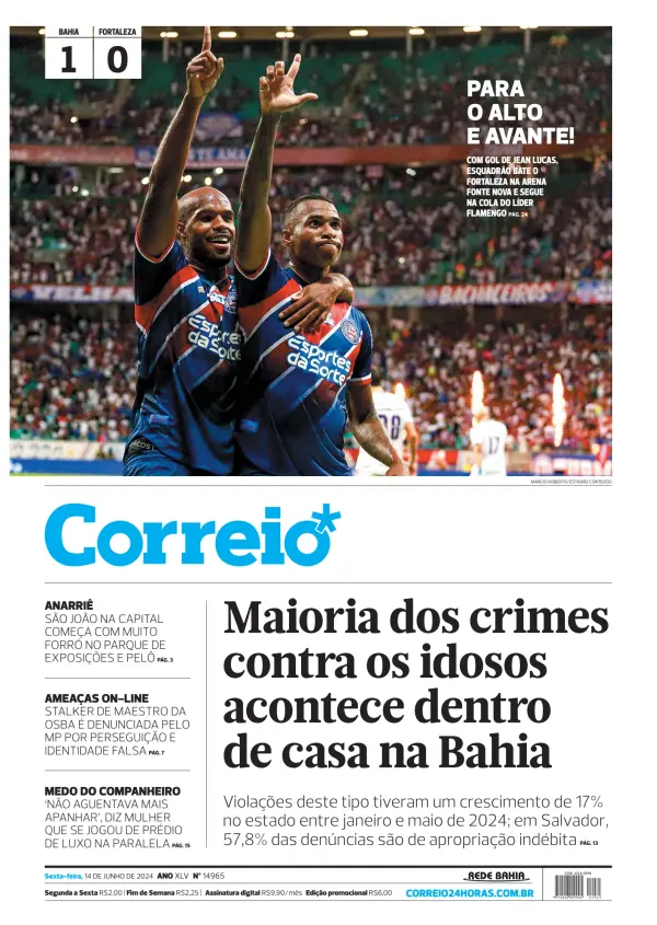 Read full digital edition of Correio da Bahia newspaper from Brazil