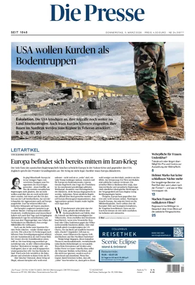 Front page of  newspaper from 