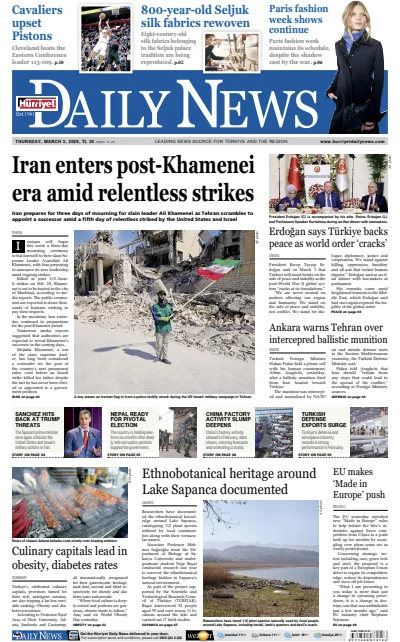 Front page of  newspaper from 