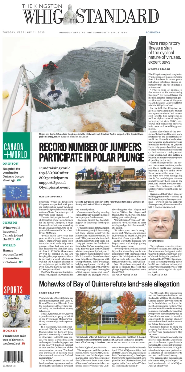 Read full digital edition of Kingston Whig-Standard newspaper from Canada