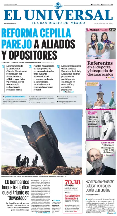 Front page of  newspaper from 