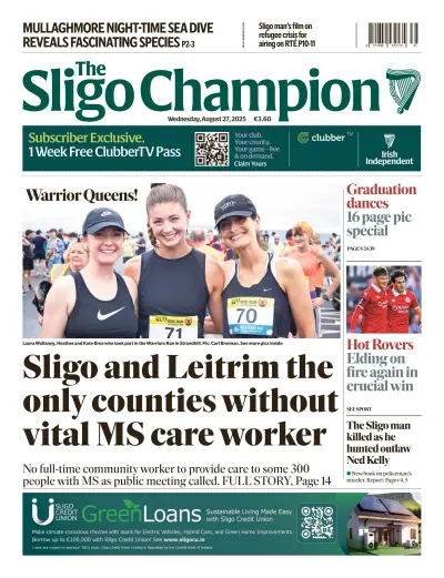 Front page of newspaper from 