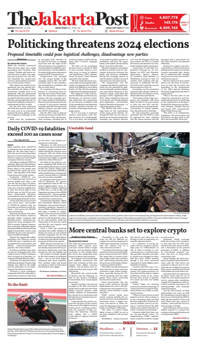 Front page of  newspaper from 