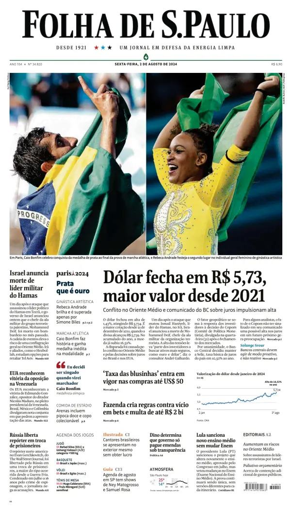 Read full digital edition of Folha De S.Paulo newspaper from Brazil