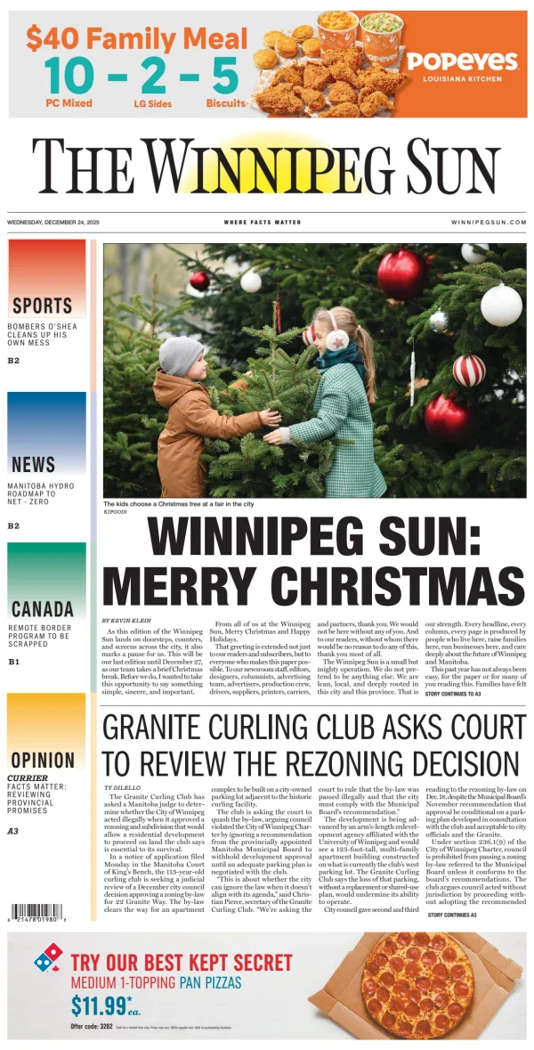 Canadian Newspaper Front Pages Paperboy Online Newspapers