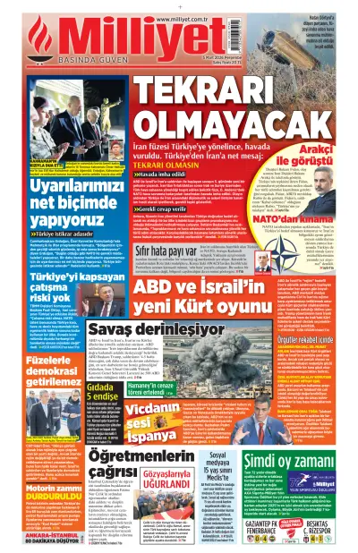 Front page of  newspaper from 