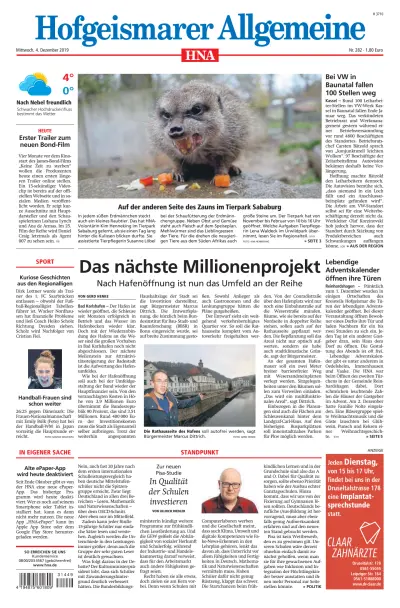 Front page of  newspaper from 