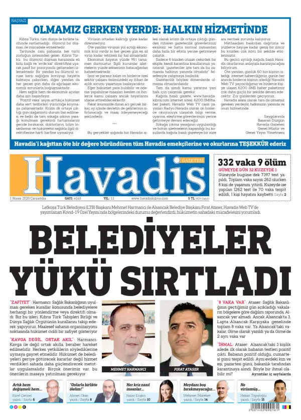 Read full digital edition of Havadis Gazetesi newspaper from Northern Cyprus