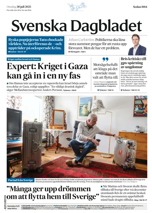 Read full digital edition of Svenska Dagbladet newspaper from Sweden