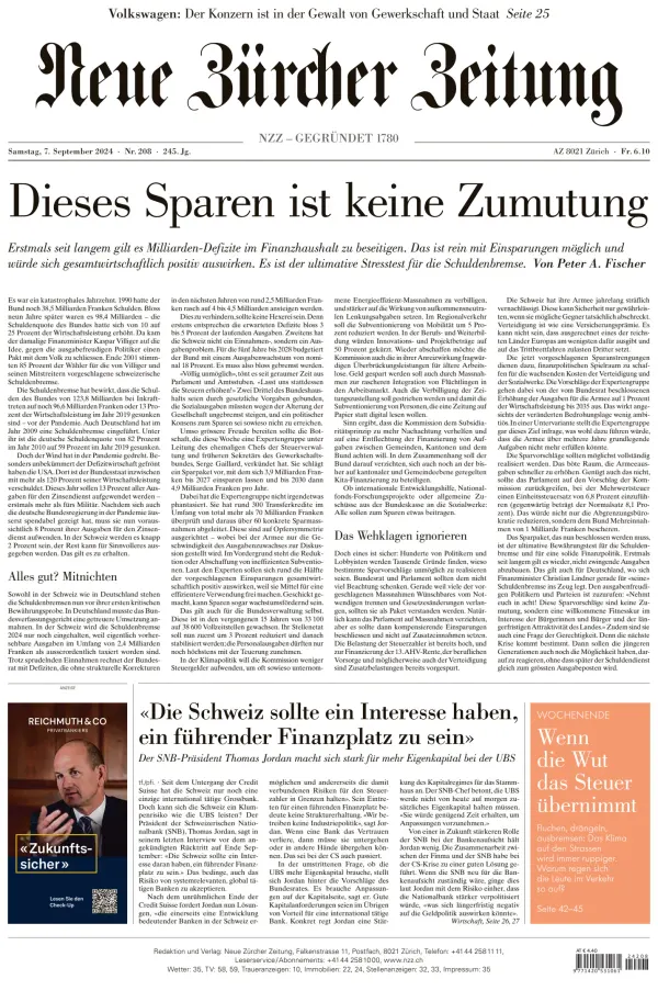 Read full digital edition of Neue Zurcher Zeitung Swiss Edition newspaper from Switzerland