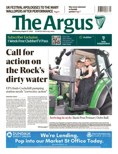 Front page of newspaper from 