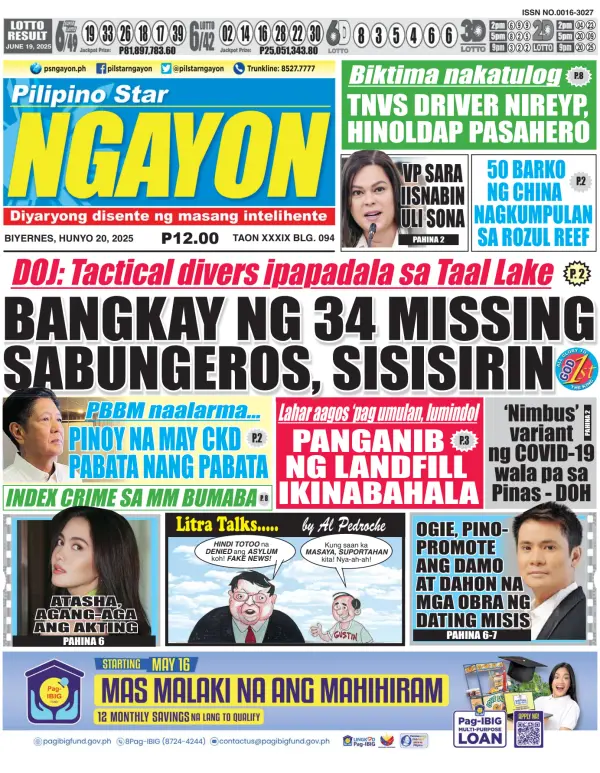 Filipino Newspaper Front Pages Paperboy Online Newspapers
