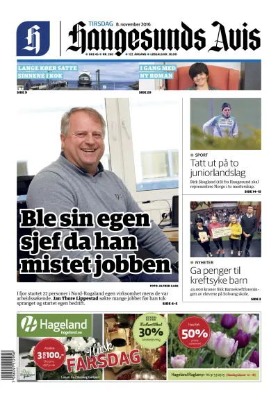 Front page of  newspaper from 