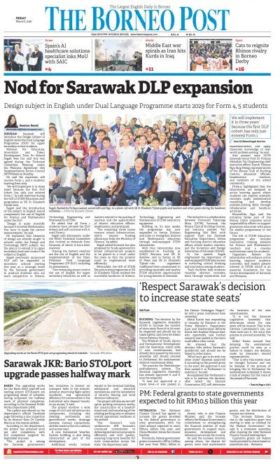 Front page of  newspaper from 