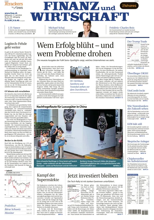 Read full digital edition of Finanz und Wirtschaft newspaper from Switzerland