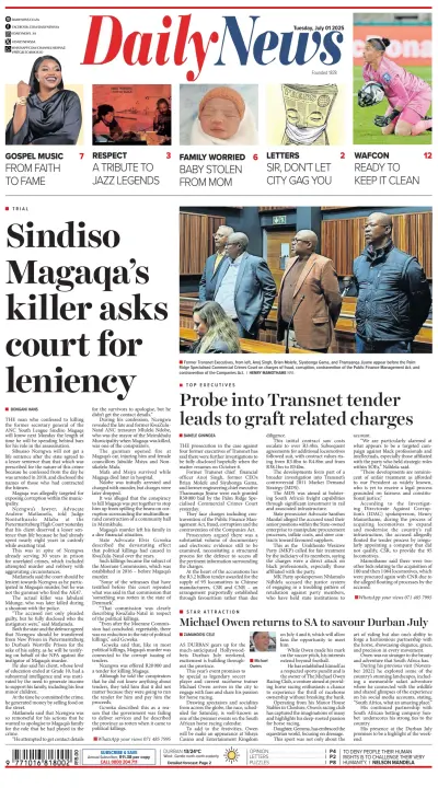 Front page of newspaper from 