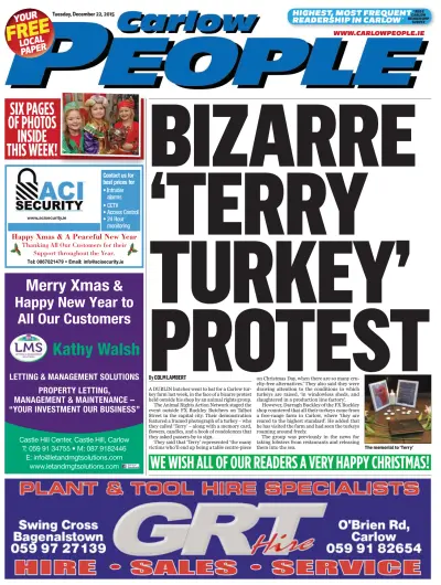 Front page of  newspaper from 