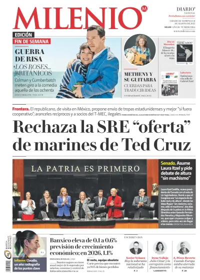 Front page of newspaper from 