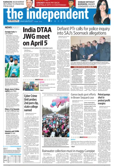 Front page of  newspaper from 
