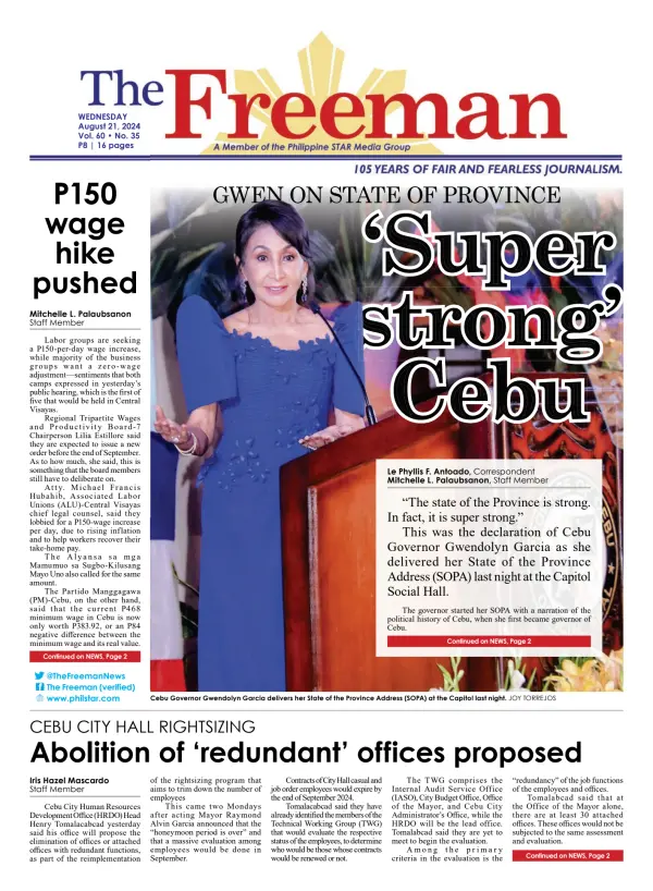 Read full digital edition of The Freeman newspaper from Philippines