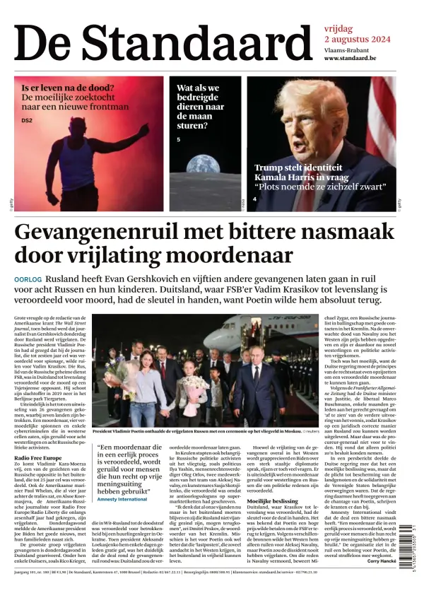 Read full digital edition of De Standaard newspaper from Belgium