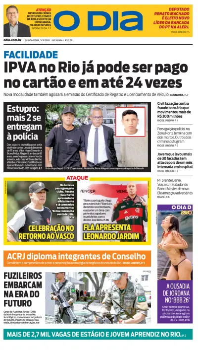 Front page of  newspaper from 