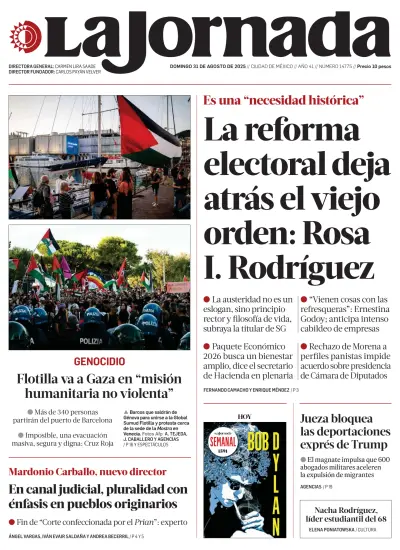 Front page of newspaper from 