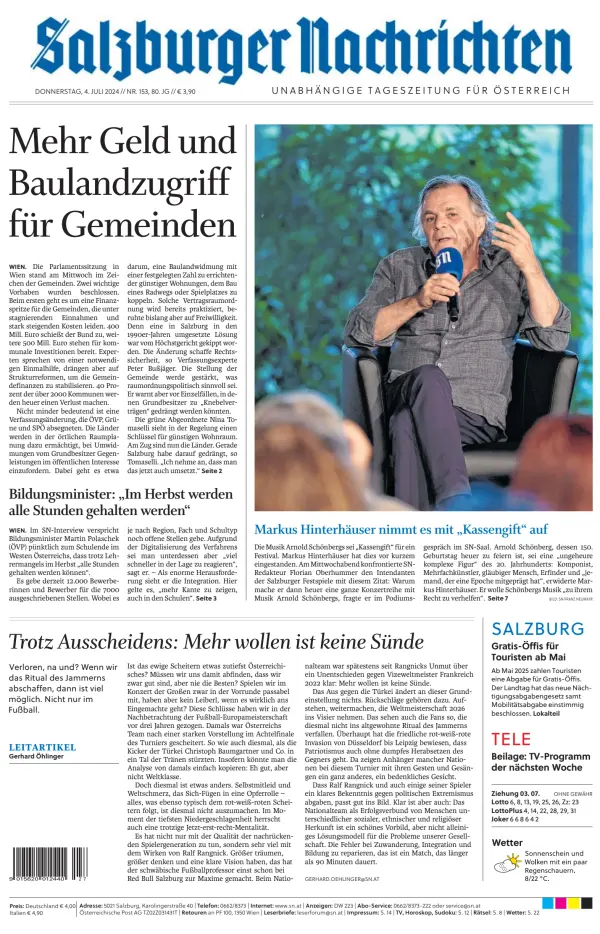 Read full digital edition of Salzburger Nachrichten newspaper from Austria