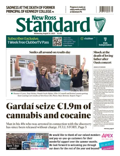 Front page of newspaper from 