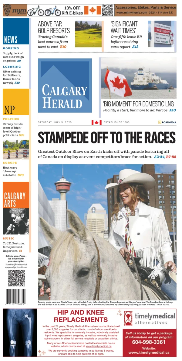 Canadian Newspaper Front Pages Paperboy Online Newspapers