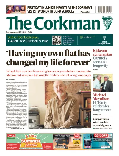 Front page of newspaper from 