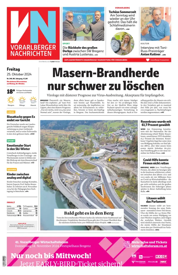 Read full digital edition of Vorarlberger Nachrichten newspaper from Austria