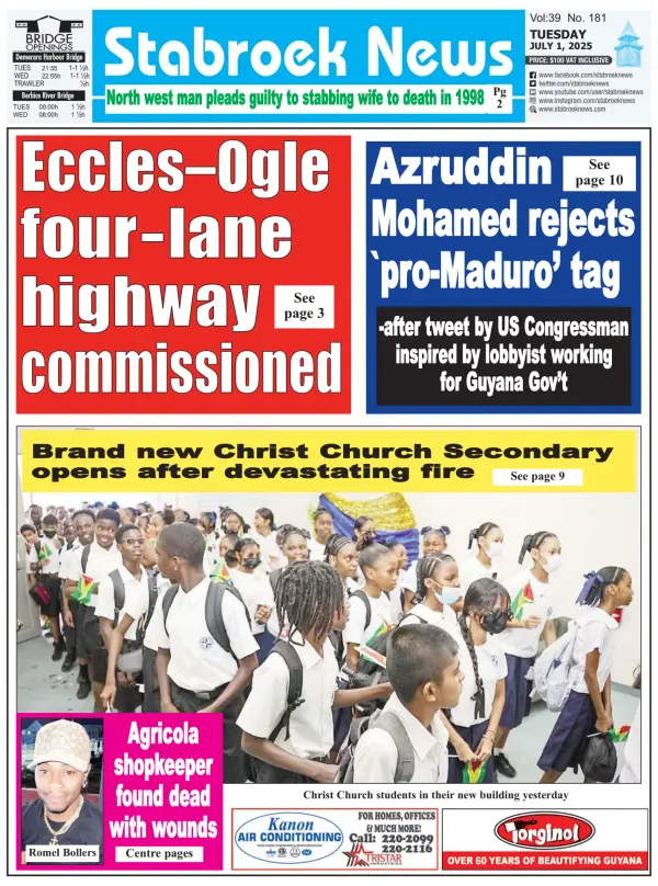 Read full digital edition of Stabroek News newspaper from Guyana