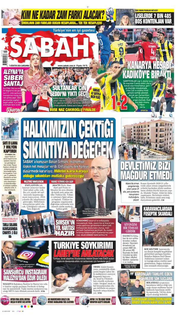 Read full digital edition of Sabah newspaper from Turkey