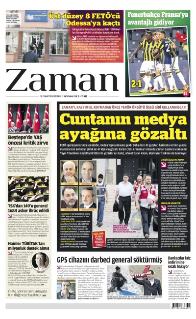 Front page of  newspaper from 