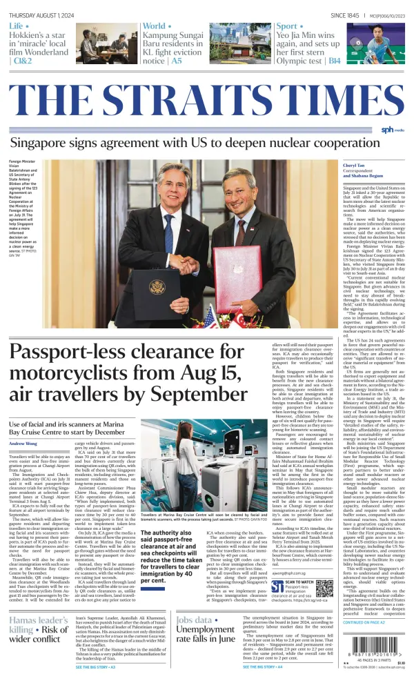 Read full digital edition of The Straits Times newspaper from Singapore