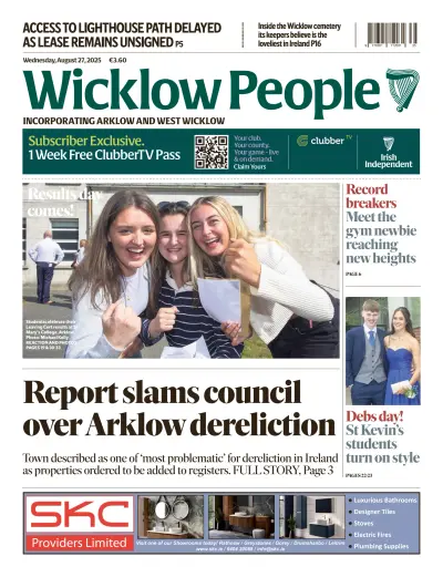 Front page of newspaper from 